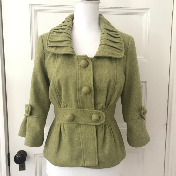 green peplum jacket